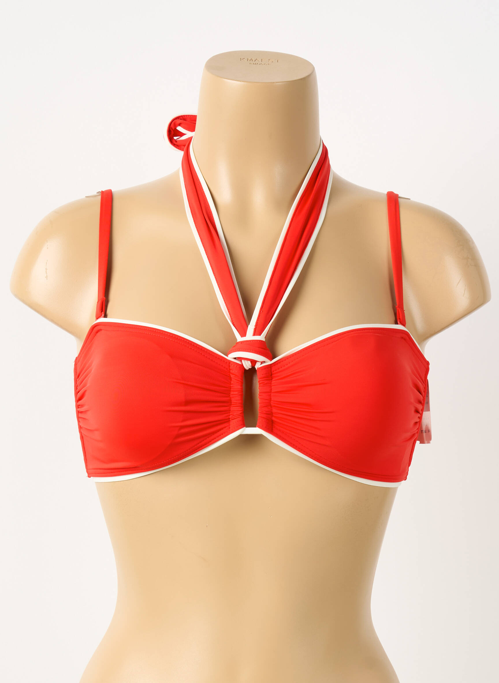 Sutien de costum de baie închidere cu legături de legat sutien cu susținere înaltă și burete detașabil roșu AUBADE femeie