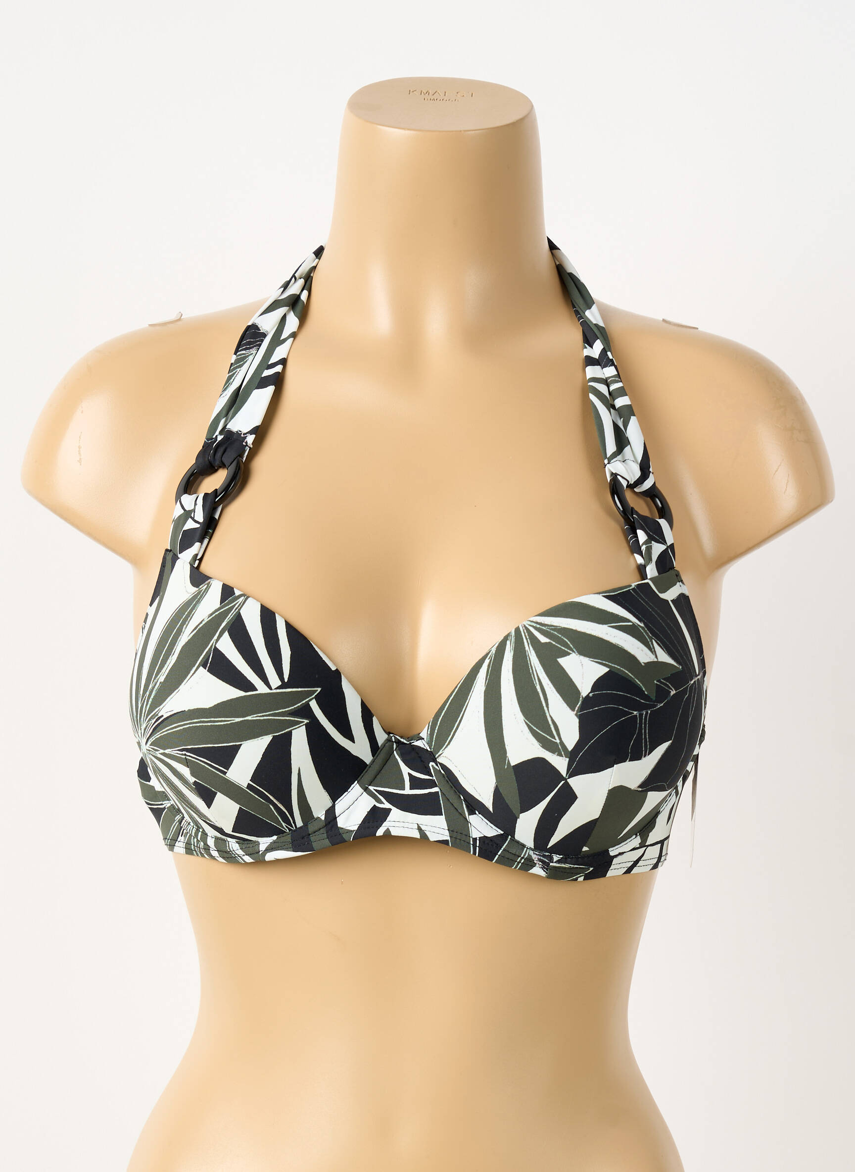 Sutien de costum de baie închidere cu legături de legat top sutien push-up verde AUBADE femeie
