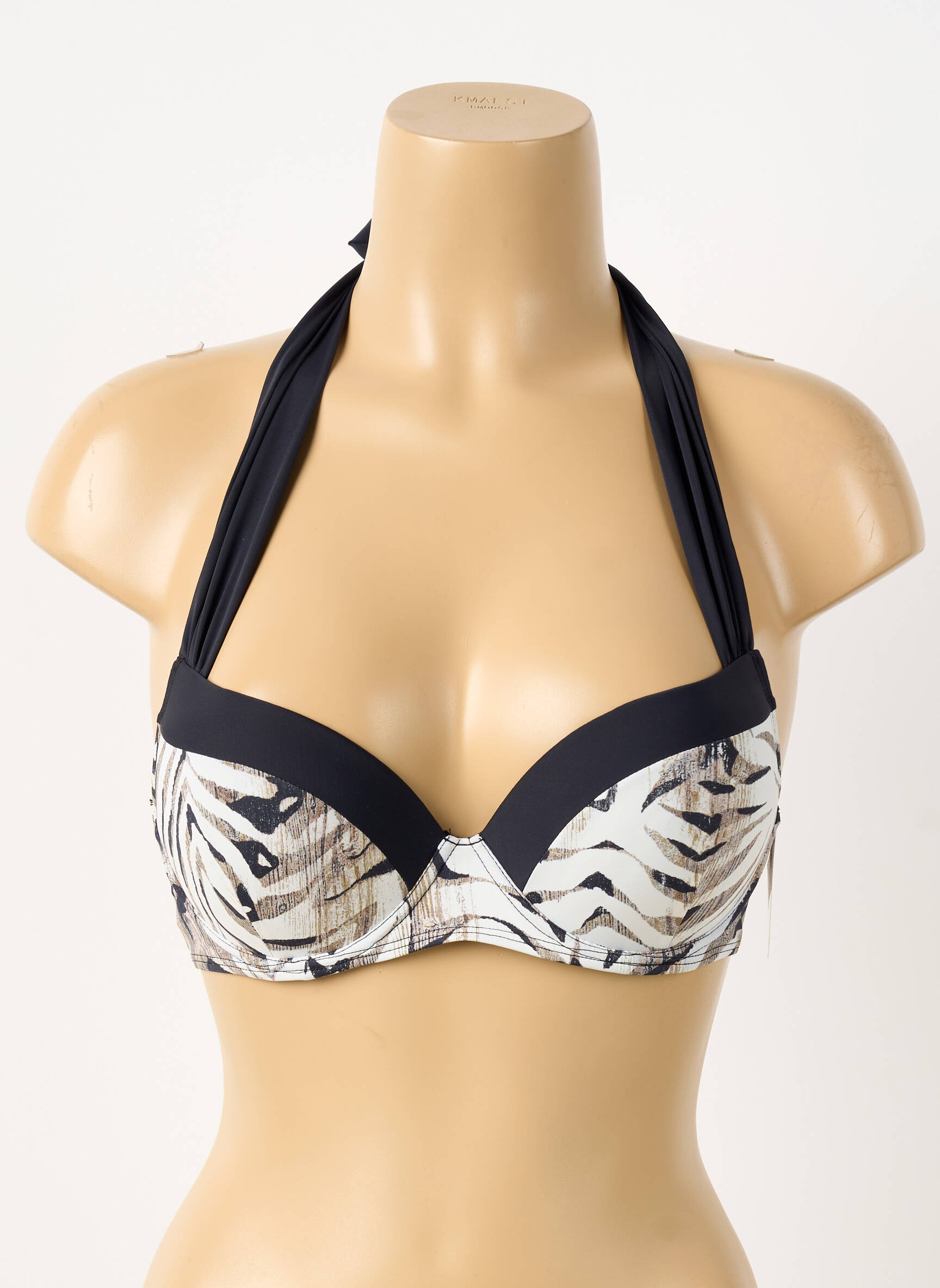 Sutien de costum de baie închidere cu legături de legat top sutien push-up negru AUBADE femeie