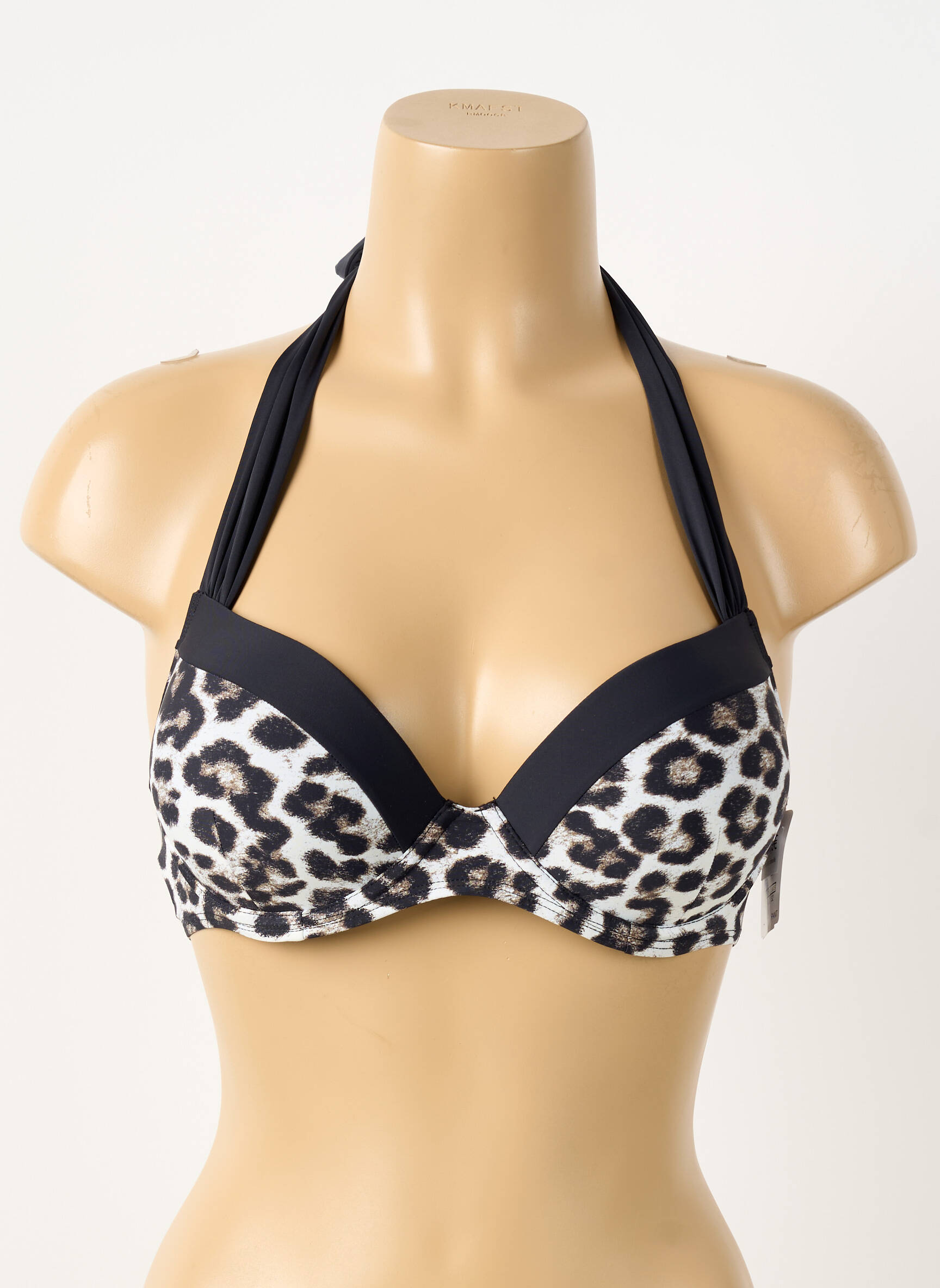 Sutien de costum de baie bretele elastice reglabile top sutien push-up negru AUBADE femeie