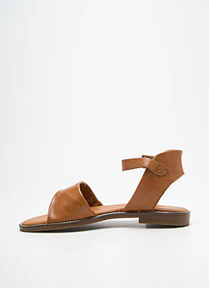 Sandale/pantofi decupați material neted toc plat până la 3 cm galben ELUE PAR NOUS femeie