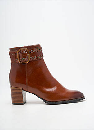 Botine/ghete material neted toc de 4 la 6 cm maro FUGITIVE BY FRANCESCO ROSSI femeie