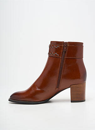 Botine/ghete material neted toc de 4 la 6 cm maro FUGITIVE BY FRANCESCO ROSSI femeie