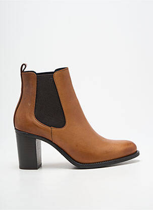 Botine/ghete toc pătrat toc de 7 la 9 cm maro QOO TUM femeie