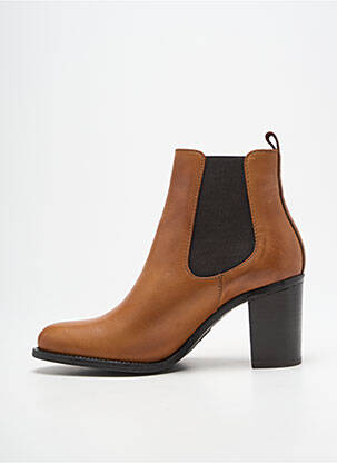 Botine/ghete toc pătrat toc de 7 la 9 cm maro QOO TUM femeie