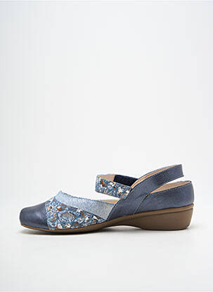 Sandale/pantofi decupați țesătură satinată toc plat până la 3 cm albastru OTTILIA femme