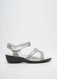 Sandale/pantofi decupați țesătură satinată toc de 4 la 6 cm argintiu OTTILIA femme