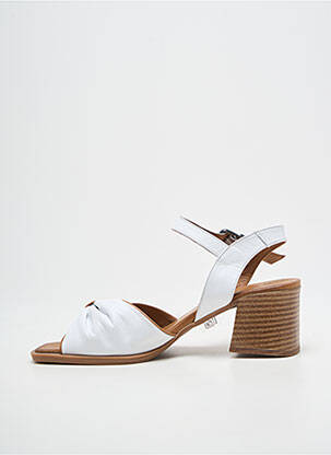 Sandale/pantofi decupați toc pătrat toc de 4 la 6 cm alb OTTILIA femme