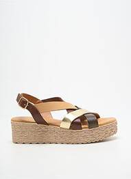 Sandale/pantofi decupați material neted toc de 4 la 6 cm auriu EVA FRUTOS femme