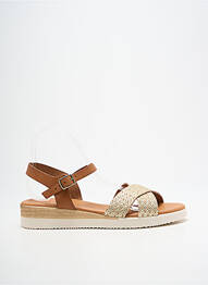 Sandale/pantofi decupați material neted toc de 4 la 6 cm auriu EVA FRUTOS femme