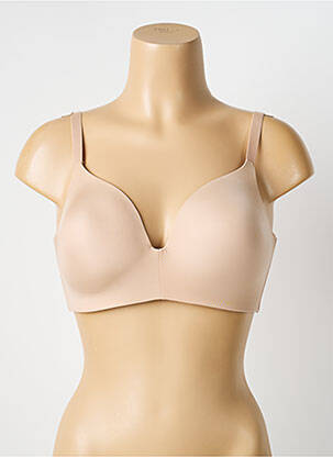 Sutien efect material satinat top sutien modelat bej TRIUMPH femeie