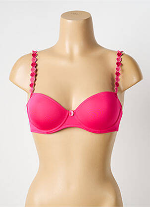 Sutien efect material satinat sutien balconet cu decolteu înalt roz MARIE JO femeie