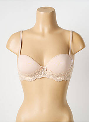 Sutien efect material satinat sutien balconet cu decolteu înalt bej SIMONE PERELE femeie