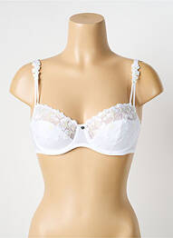 Sutien efect material satinat sutien cupe întregi cu decolteu înalt alb MARIE JO femme