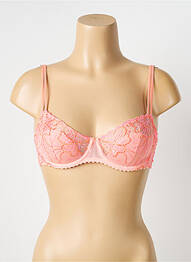 Sutien efect material satinat sutien cupe întregi cu decolteu înalt roz MARIE JO femme