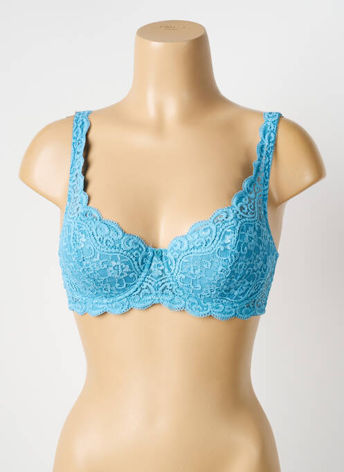 Sutien efect material satinat top sutien modelat albastru TRIUMPH femme