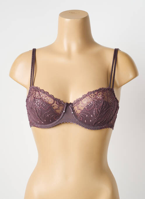 Sutien efect material satinat sutien cupe întregi cu decolteu înalt gri MARIE JO femme