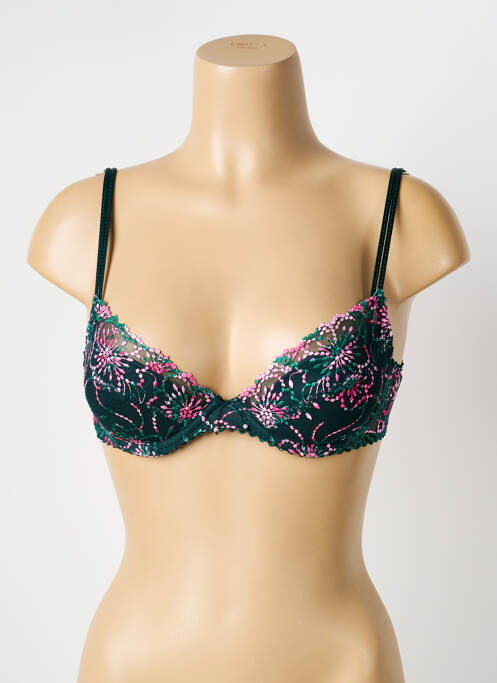 Sutien efect material satinat sutien cu susținere înaltă și burete detașabil verde MARIE JO femme