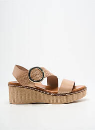 Sandale/pantofi decupați material neted toc de 4 la 6 cm bej CARLA TORTOSA femme