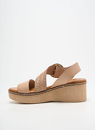 Sandale/pantofi decupați material neted toc de 4 la 6 cm bej CARLA TORTOSA femeie