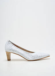 Pantofi cu toc țesătură satinată toc de 4 la 6 cm argintiu QOO TUM femme