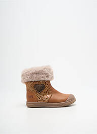 Botine/ghete țesătură satinată vârf rotund maro BOPY fille