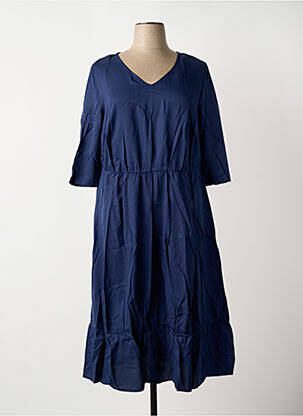 Rochie midi mâneci 3/4 mâneci 3/4 albastru SHEEGO femeie