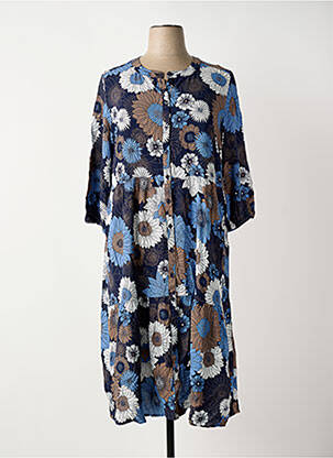 Rochie midi imprimeu floral mâneci 3/4 albastru VIA APPIA DUE femeie