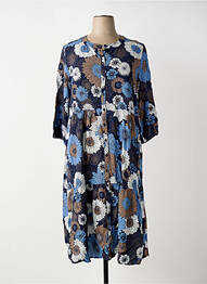 Rochie midi imprimeu floral mâneci 3/4 albastru VIA APPIA DUE femme