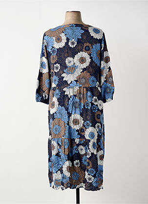 Rochie midi imprimeu floral mâneci 3/4 albastru VIA APPIA DUE femeie