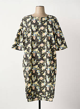 Rochie midi imprimeu floral mâneci scurte negru SHEEGO femeie