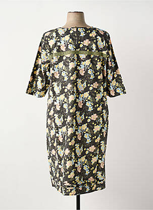Rochie midi imprimeu floral mâneci scurte negru SHEEGO femeie