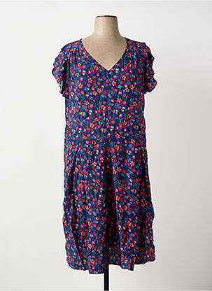 Rochie midi imprimeu floral mâneci scurte albastru SHEEGO femeie