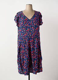 Rochie midi imprimeu floral mâneci scurte albastru SHEEGO femme