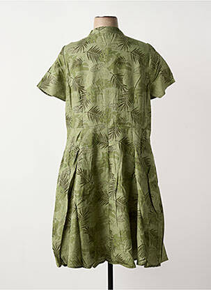 Rochie midi imprimeu fantezie mâneci scurte verde SHEEGO femeie