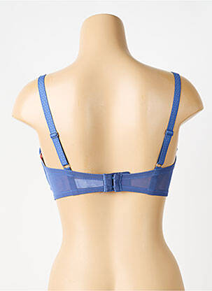 Sutien efect material satinat sutien cupe întregi cu decolteu înalt albastru PASSIONATA femeie