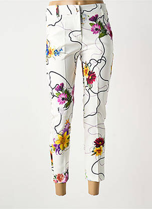 Pantalon 7/8 elasticitate mărime normală alb COULEURS DU TEMPS femeie