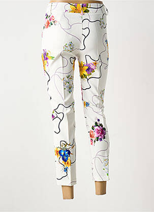 Pantalon 7/8 elasticitate mărime normală alb COULEURS DU TEMPS femeie