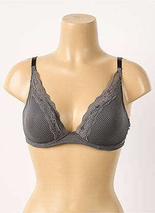 Sutien efect material satinat top sutien modelat gri închis PASSIONATA femeie