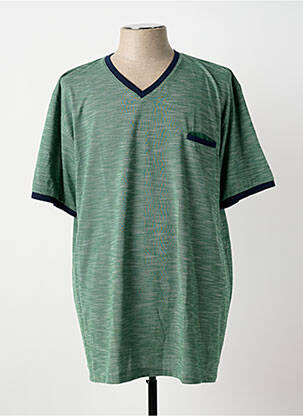 Tricou elasticitate mâneci scurte verde LOUIS VICTOR bărbat