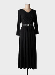 Rochie lungă mâneci lungi mâneci lungi negru GREGORY PAT femme