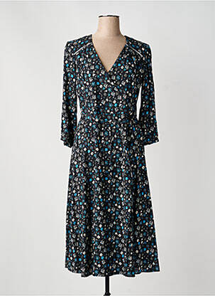 Rochie midi imprimeu floral mâneci 3/4 albastru MERI & ESCA femeie