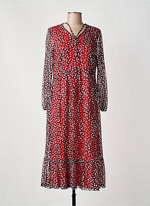 Rochie midi imprimeu floral mâneci lungi negru GUY DUBOUIS femeie