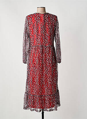 Rochie midi imprimeu floral mâneci lungi negru GUY DUBOUIS femeie