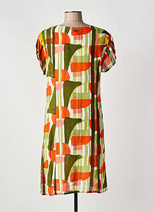 Rochie midi imprimeu fantezie mâneci scurte verde L'ATELIER D'ANNA femeie