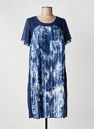 Rochie midi imprimeu fantezie mâneci scurte albastru MERI & ESCA femeie