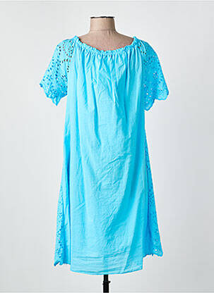 Rochie midi mâneci scurte mâneci scurte albastru COULEURS DU TEMPS femeie