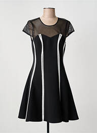 Rochie scurtă închidere cu fermoar la spate mâneci scurte negru MORGAN femme