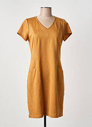 Rochie midi mâneci scurte mâneci scurte portocalie MERI & ESCA femeie