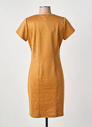 Rochie midi mâneci scurte mâneci scurte portocalie MERI & ESCA femeie
